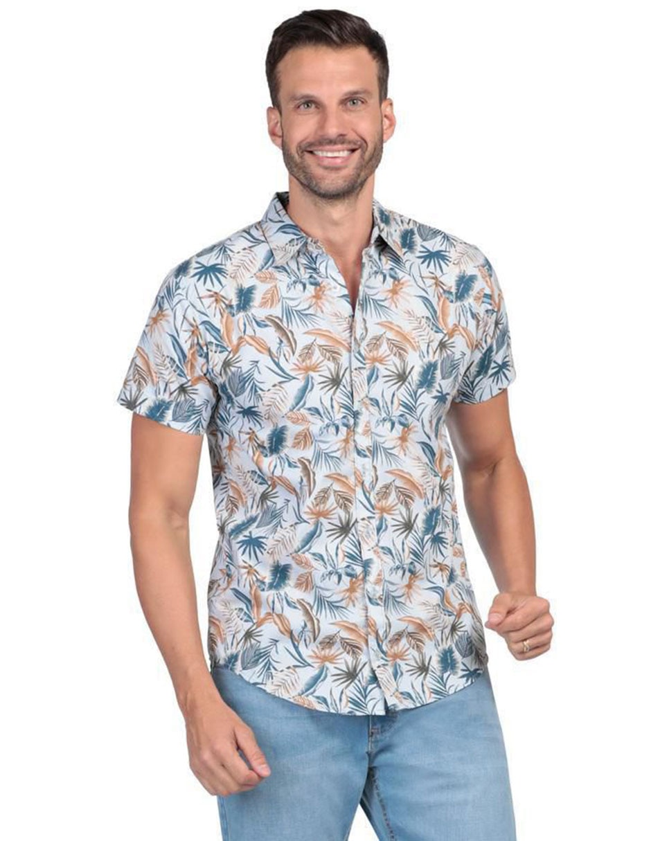 Camisa casual de algodón manga corta para hombre 1
